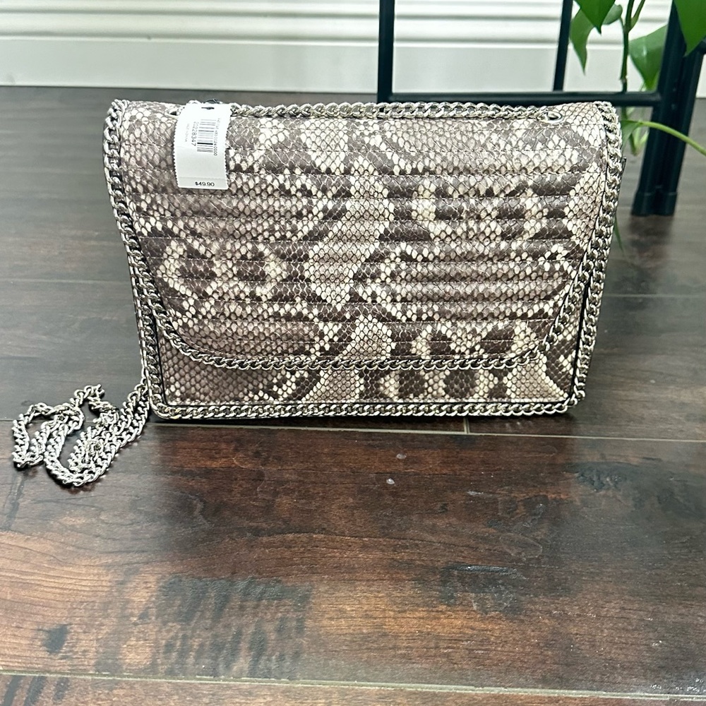 Express snakeskin print crossbody handbag